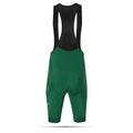 Cycling Green Bib Shorts – Pro-Level Supportive Fit with K10 Graphene Chamois | Nomad Vélo