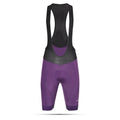 Cycling Purple Bib Shorts – Padded Performance with K10 Graphene Chamois for Long Rides | Nomad Vélo