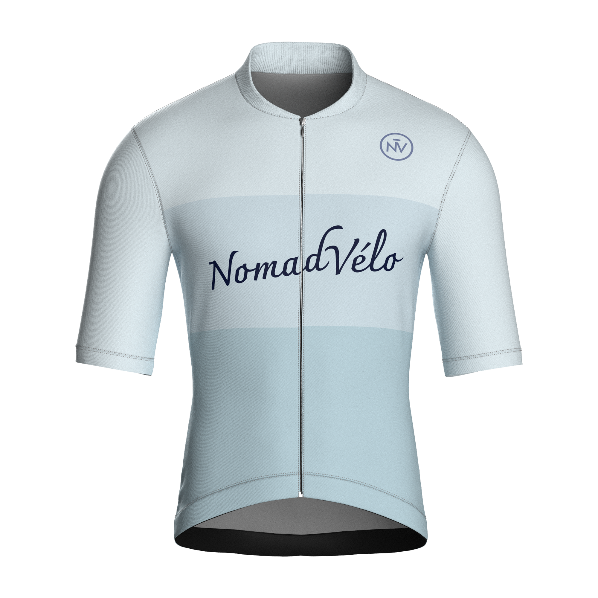 Minimal Light Blue Short Sleeve Jersey | Nomad Vélo