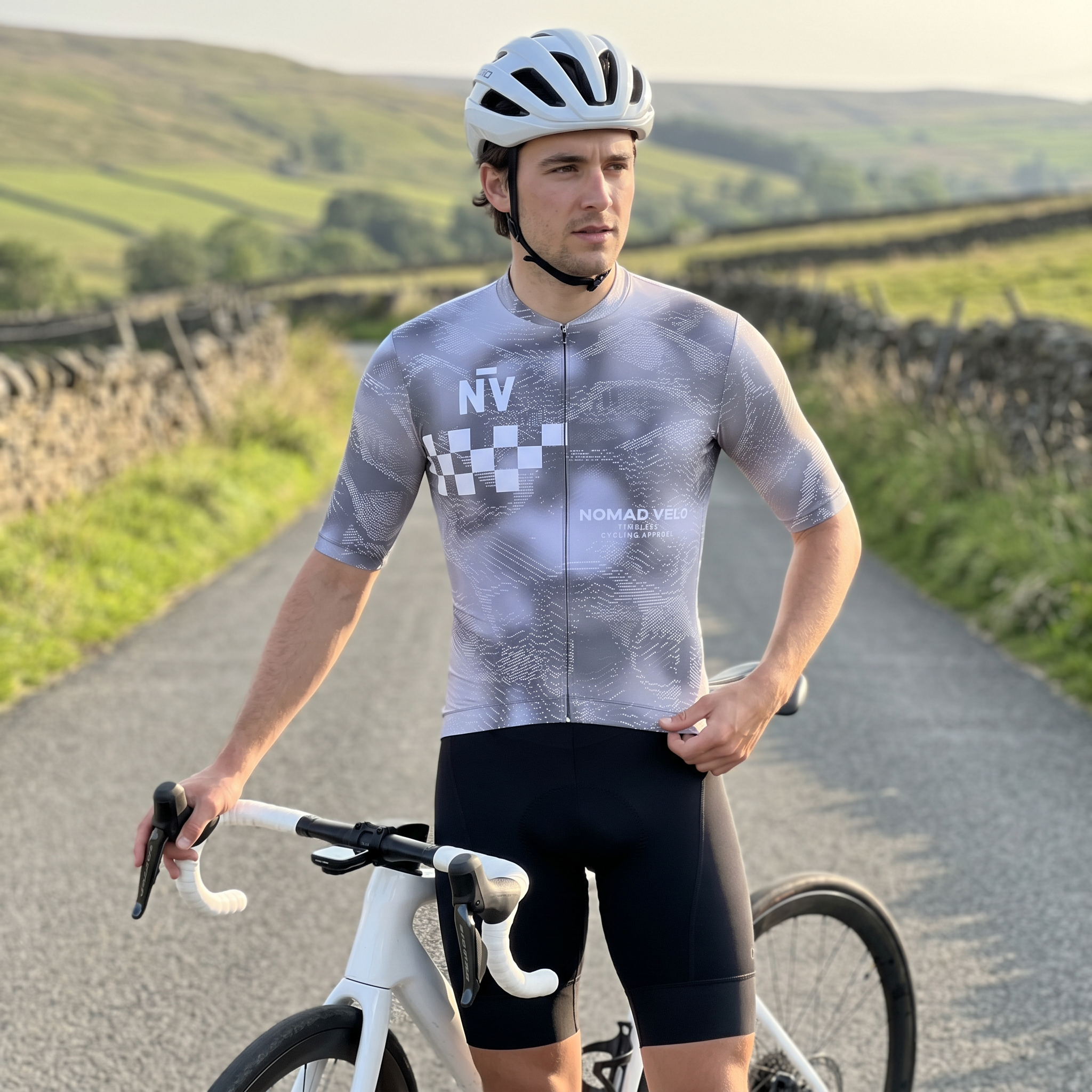 Race Silver Short Sleeve Jersey | Nomad Vélo