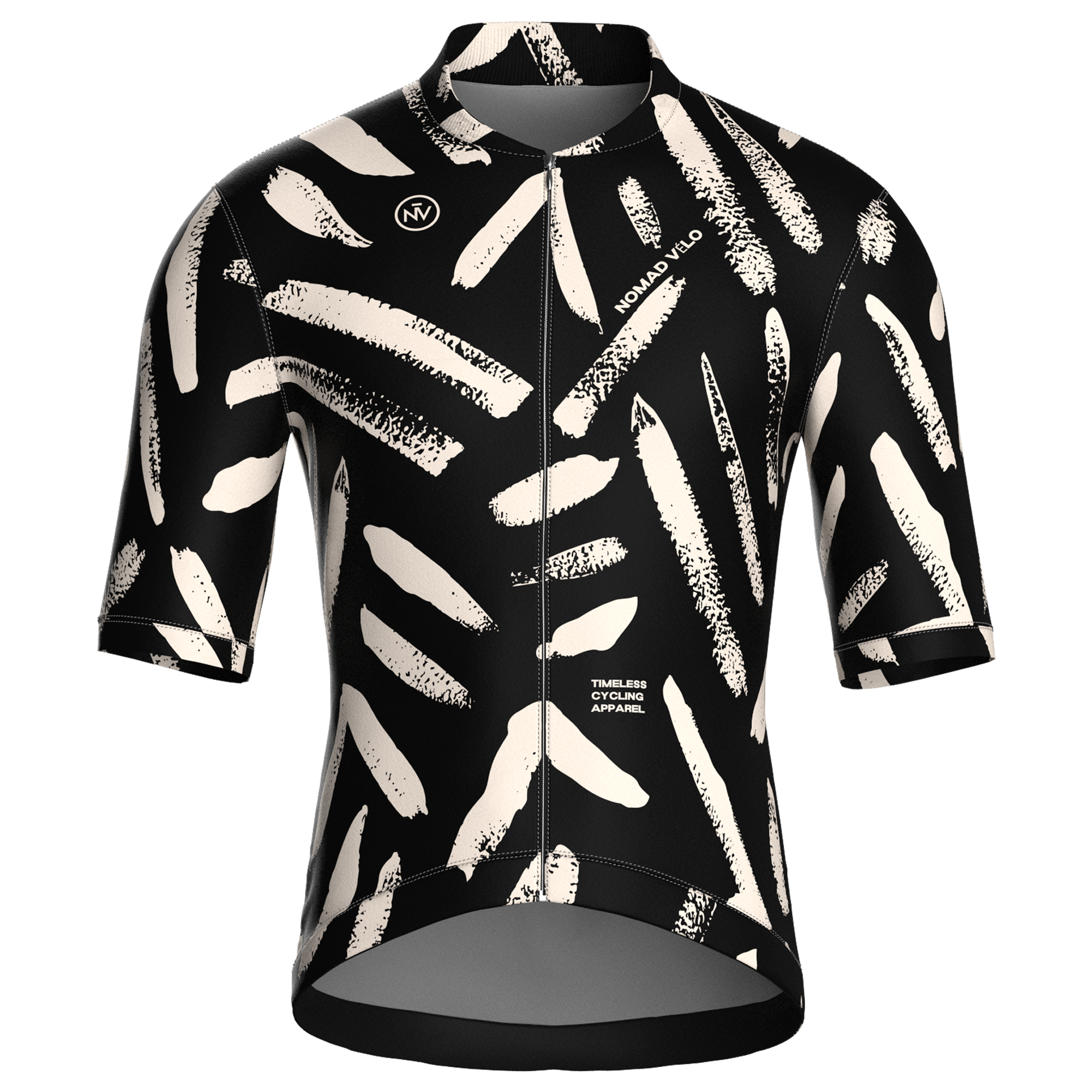 Brushstroke Black Jersey – Cycling Short Sleeve Race Fit