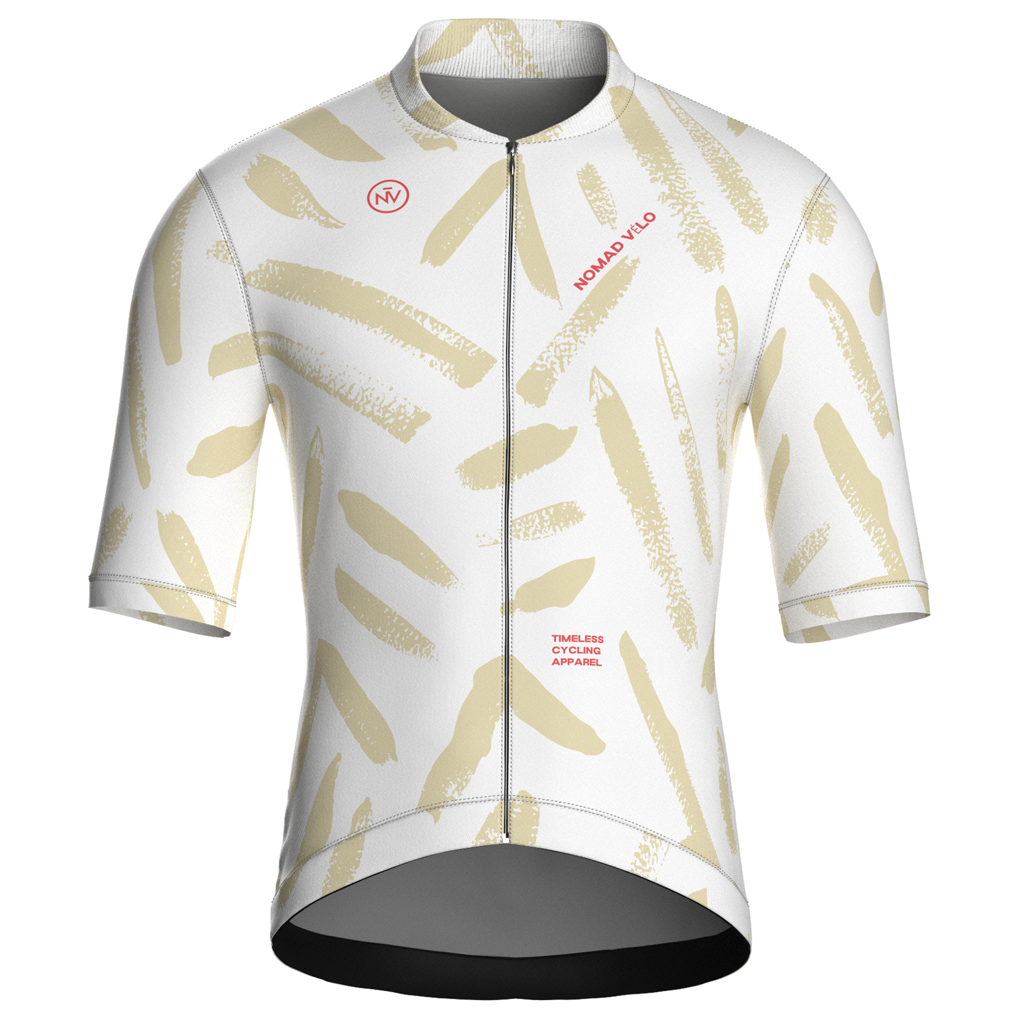 Brushstroke White Jersey – Cycling Short Sleeve Race Fit