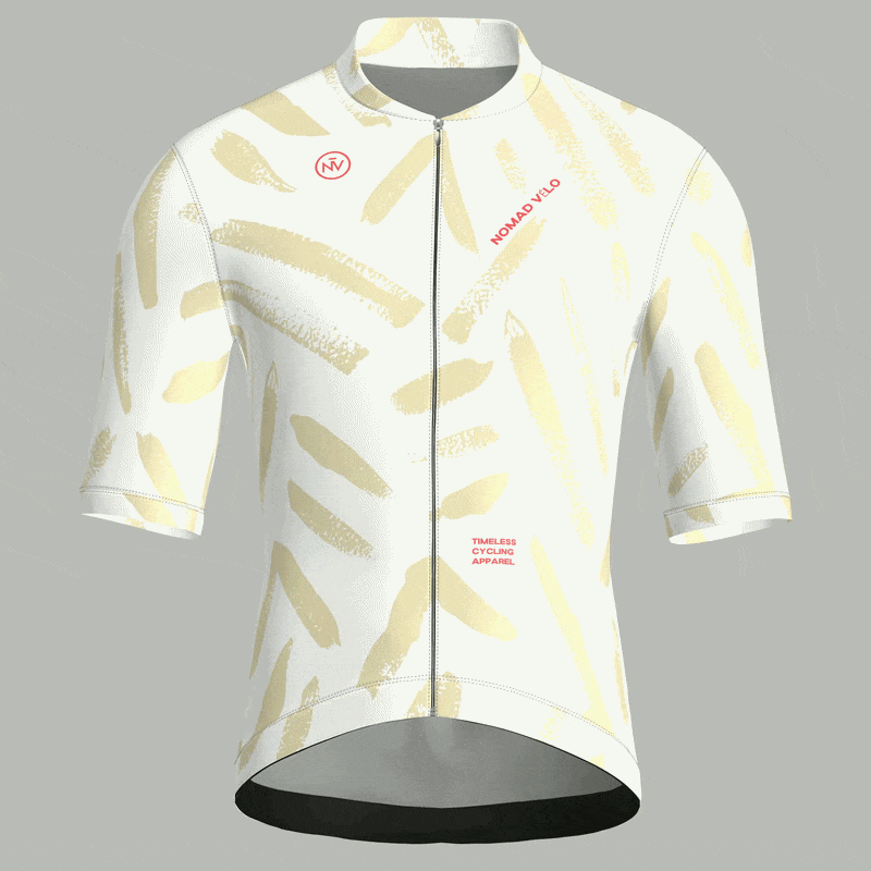 Brushstroke White Jersey – Cycling Short Sleeve Race Fit