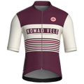 Retro Stripe Burgundy Jersey – Cycling Short Sleeve Race Fit