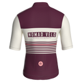 Retro Stripe Burgundy Jersey – Cycling Short Sleeve Race Fit