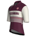 Retro Stripe Burgundy Jersey – Cycling Short Sleeve Race Fit