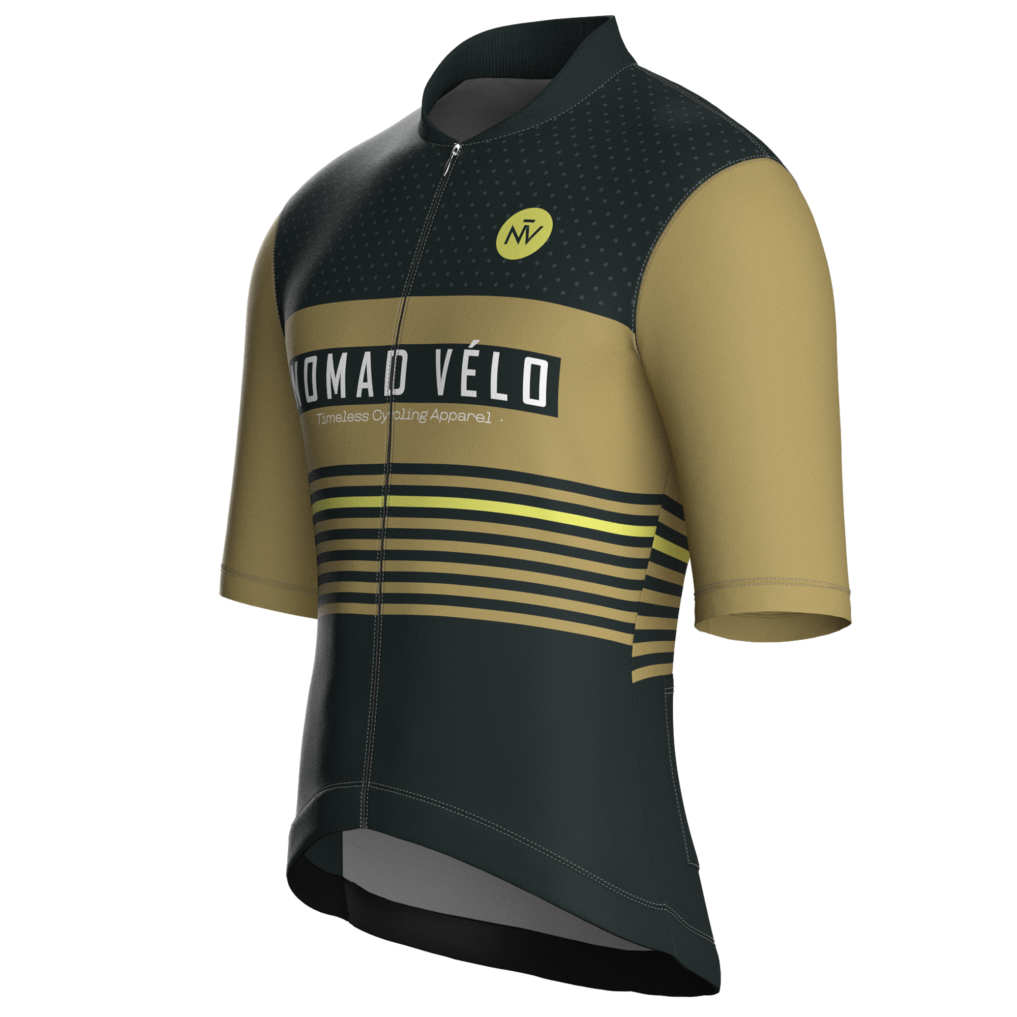 Retro Stripe Forest Jersey – Cycling Short Sleeve Race Fit