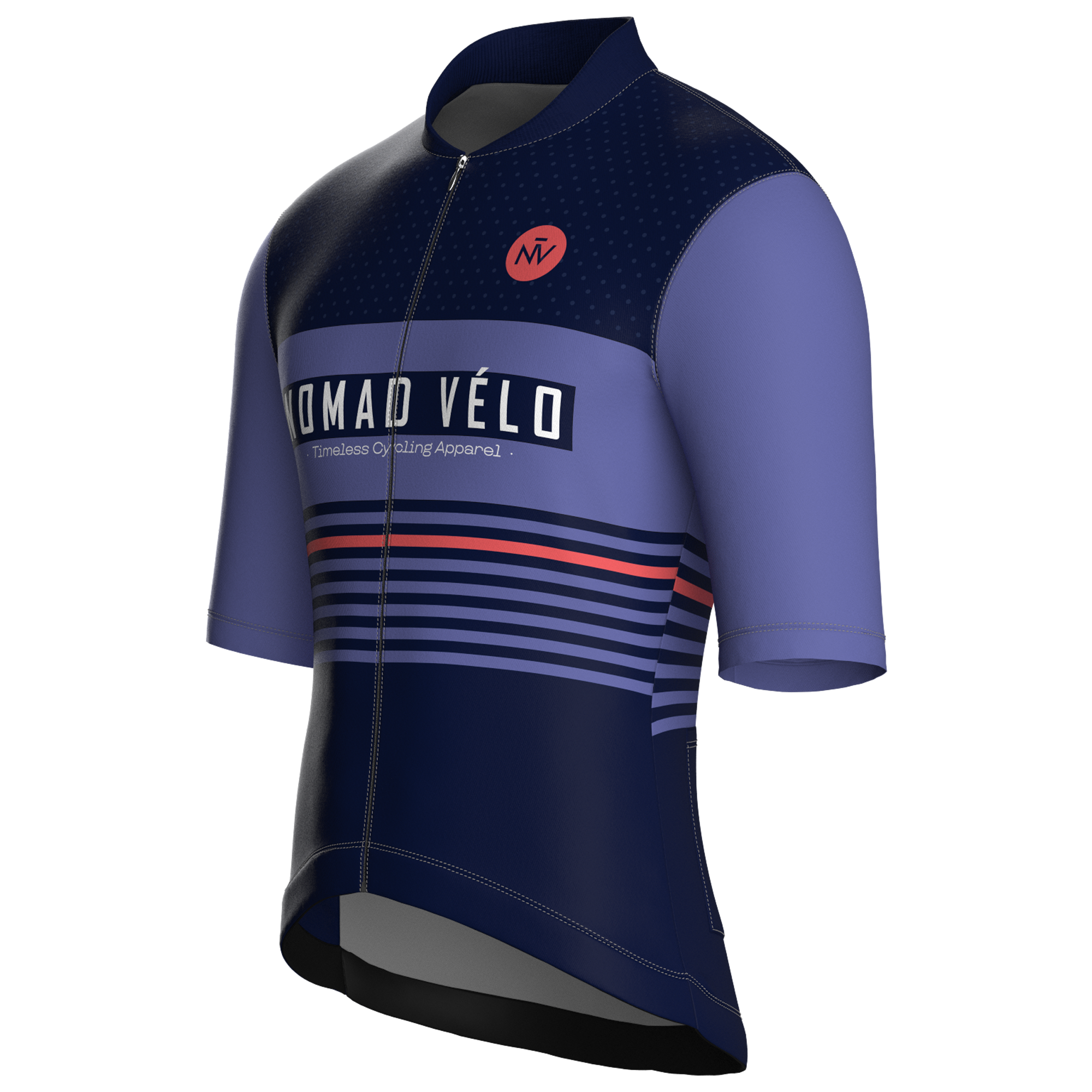 Retro Stripe Navy Jersey – Cycling Short Sleeve Race Fit
