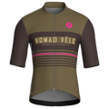 Retro Stripe Khaki Jersey – Cycling Short Sleeve Race Fit