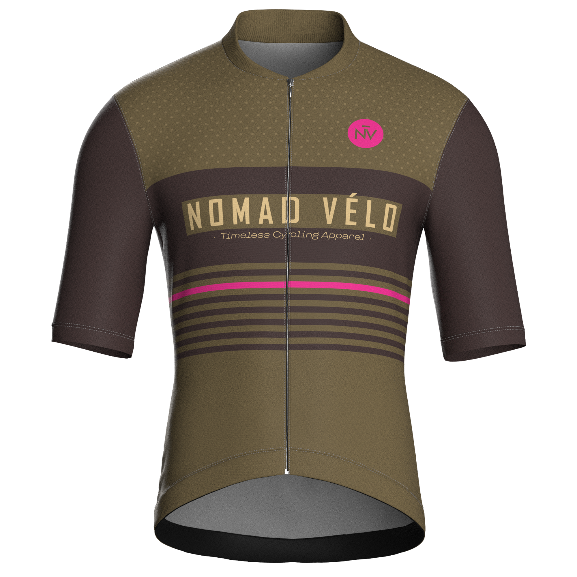 Retro Stripe Khaki Jersey – Cycling Short Sleeve Race Fit