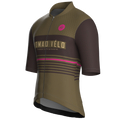 Retro Stripe Khaki Jersey – Cycling Short Sleeve Race Fit