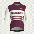 Retro Stripe Burgundy Jersey – Cycling Short Sleeve Race Fit