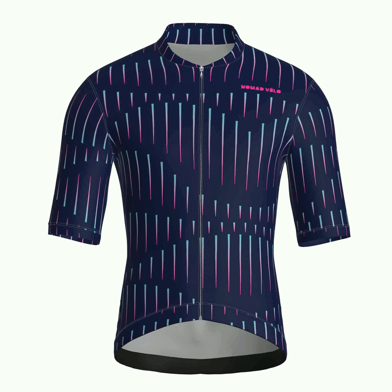 Pinstripe Navy Jersey – Cycling Short Sleeve Race Fit
