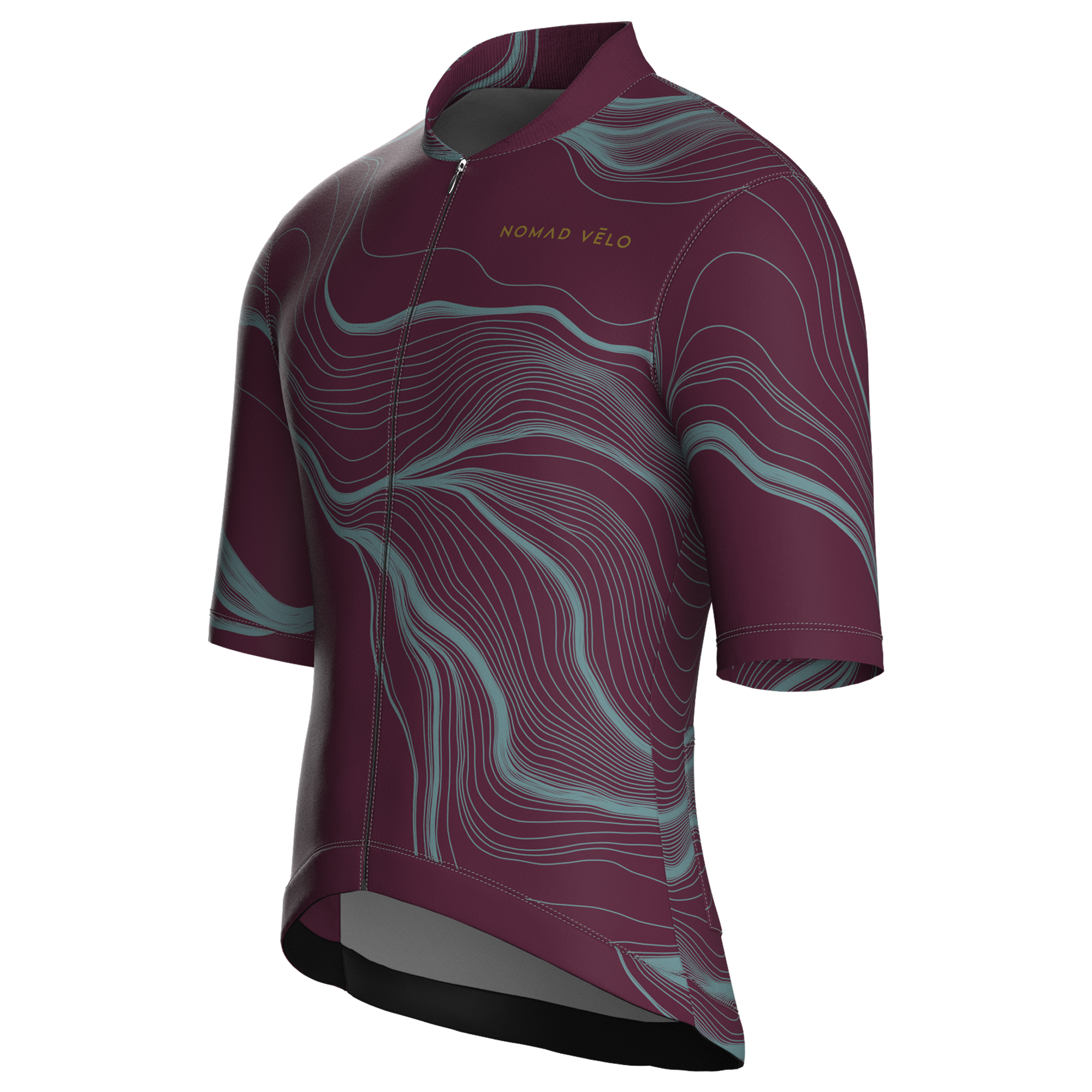 Contour Burgundy Jersey – Cycling Short Sleeve Race Fit
