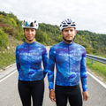 Cycling Pacific Blue Jersey – Long Sleeve Aero Fit for Climbs | Nomad Vélo