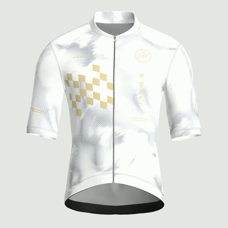 Altitude White Jersey – Cycling Short Sleeve Race Fit