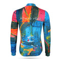 Cycling Artistic Orange Jersey – Long Sleeve Colorful Print Race Fit | Nomad Vélo