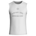 Vintage Soul White Base Layer – Cycling Sleeveless Slim Fit Lightweight