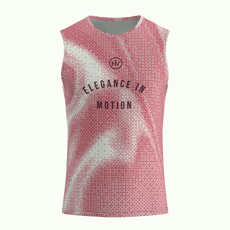 Elegance Red Halftone Base Layer – Cycling Sleeveless Slim Fit Lightweight