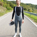 Cycling Grey Bib Tights – Thermal Race Slim Fit Winter Riding | Nomad Vélo