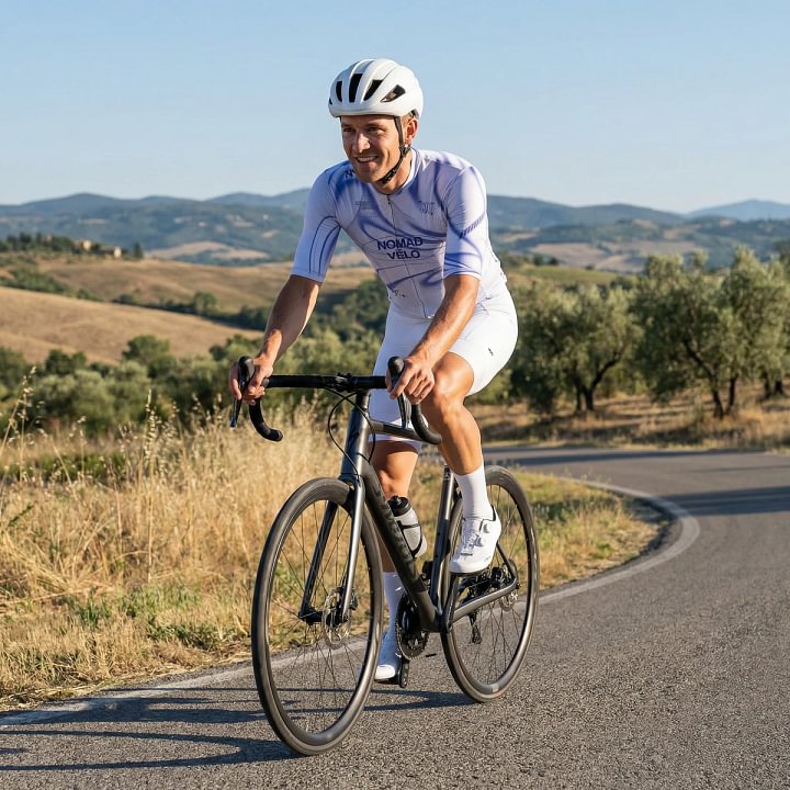 Futurist White Short Sleeve Jersey | Nomad Vélo