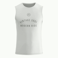 Vintage Soul White Base Layer – Cycling Sleeveless Slim Fit Lightweight