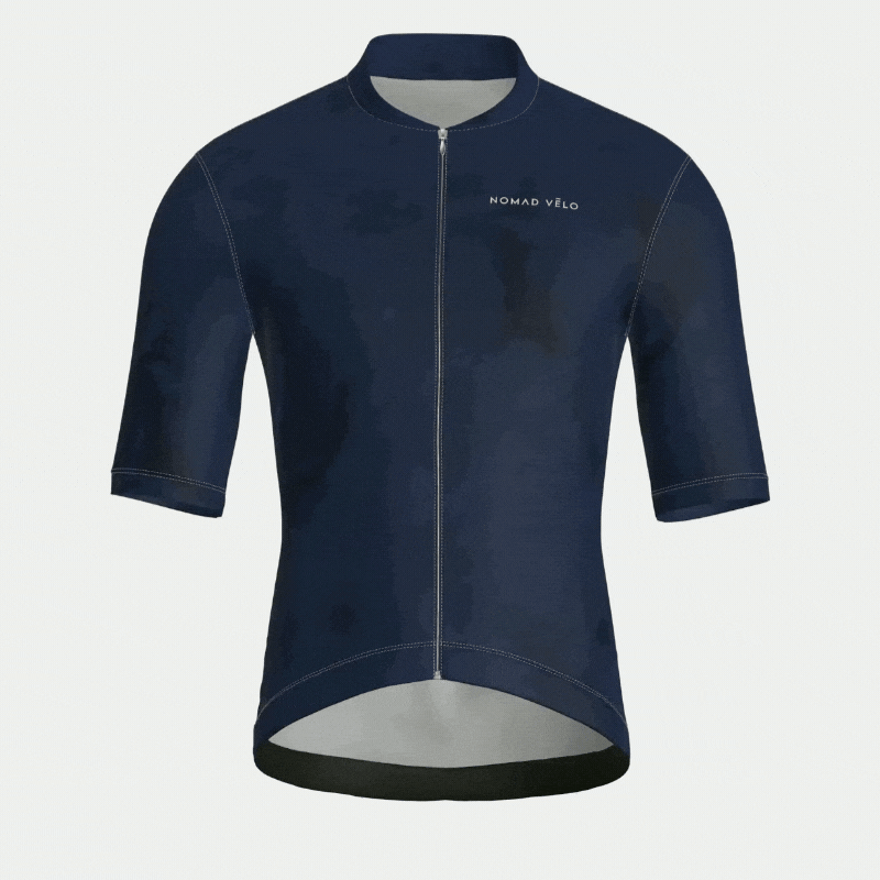 Aura Navy Jersey – Cycling Short Sleeve Race Fit