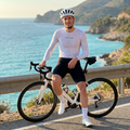 Base Layer White – Long Sleeve Moisture-Wicking Race Slim Fit | Nomad Vélo
