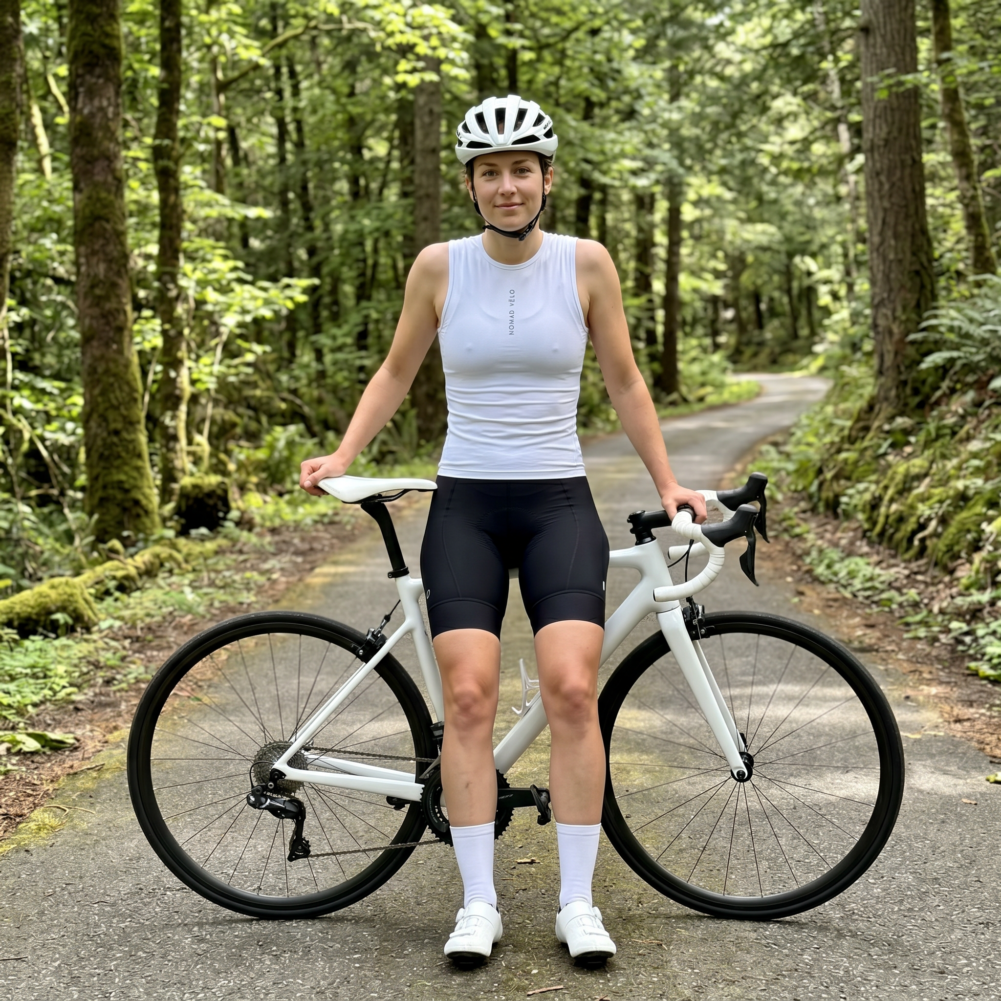 Signature White Base Layer – Cycling Sleeveless Slim Fit Lightweight