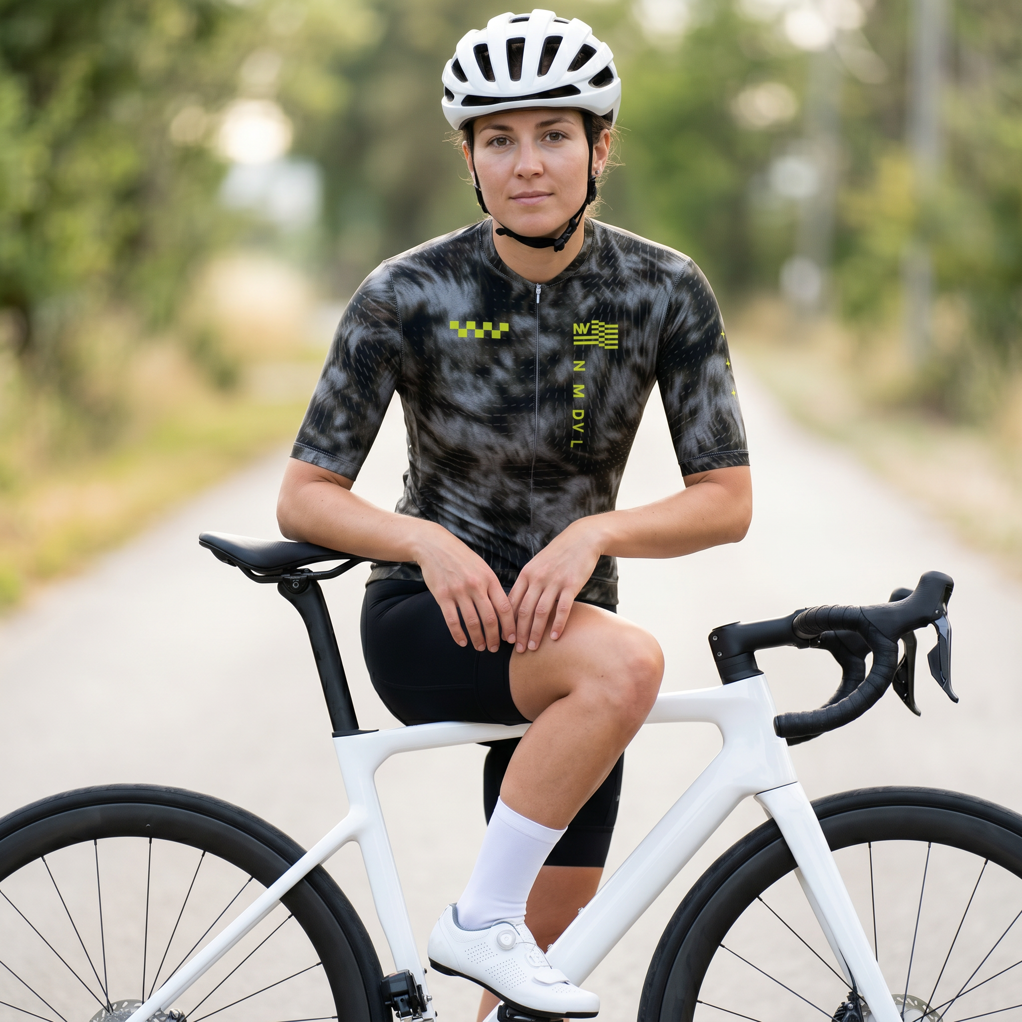 Phantom Olive Fluor Jersey – Cycling Short Sleeve Race Fit Sublimated Artwork