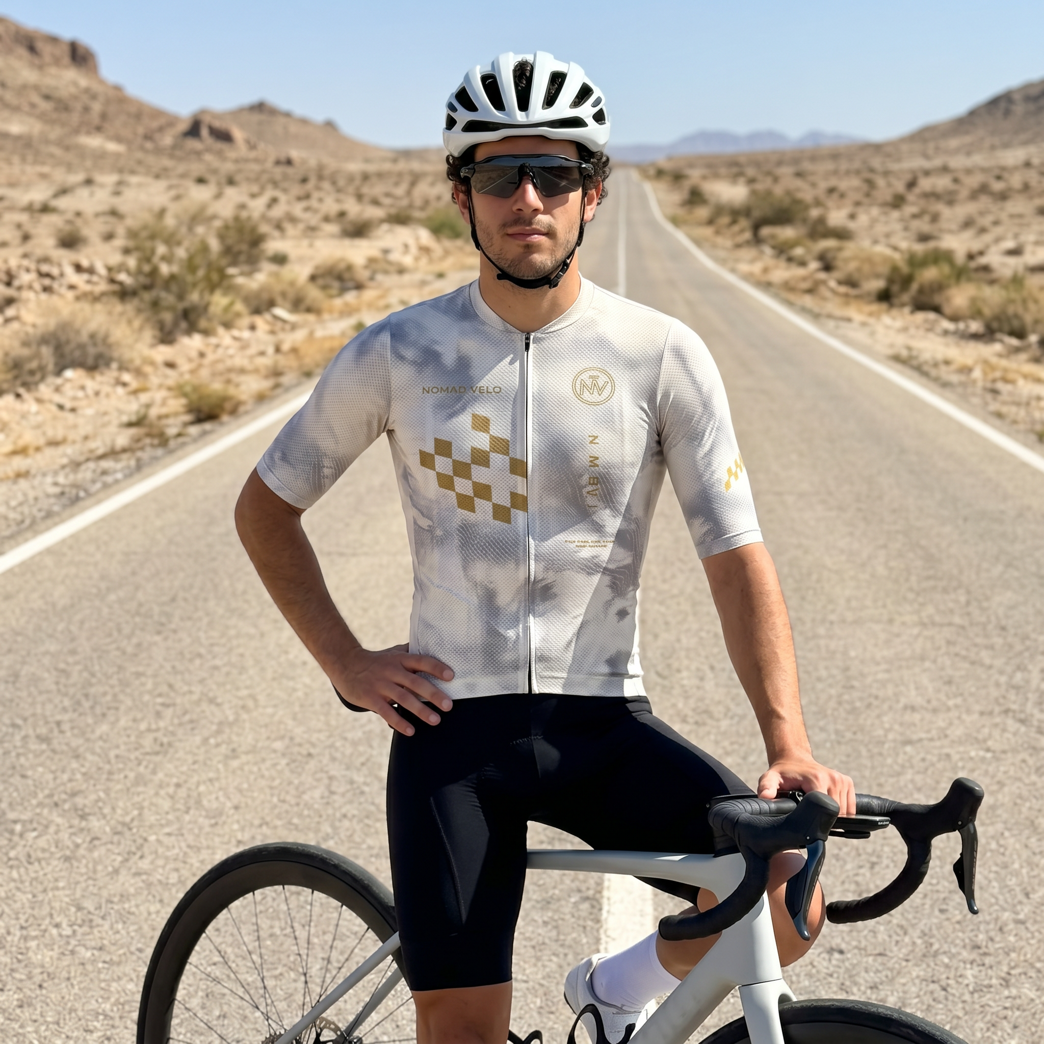Altitude White Jersey – Cycling Short Sleeve Race Fit