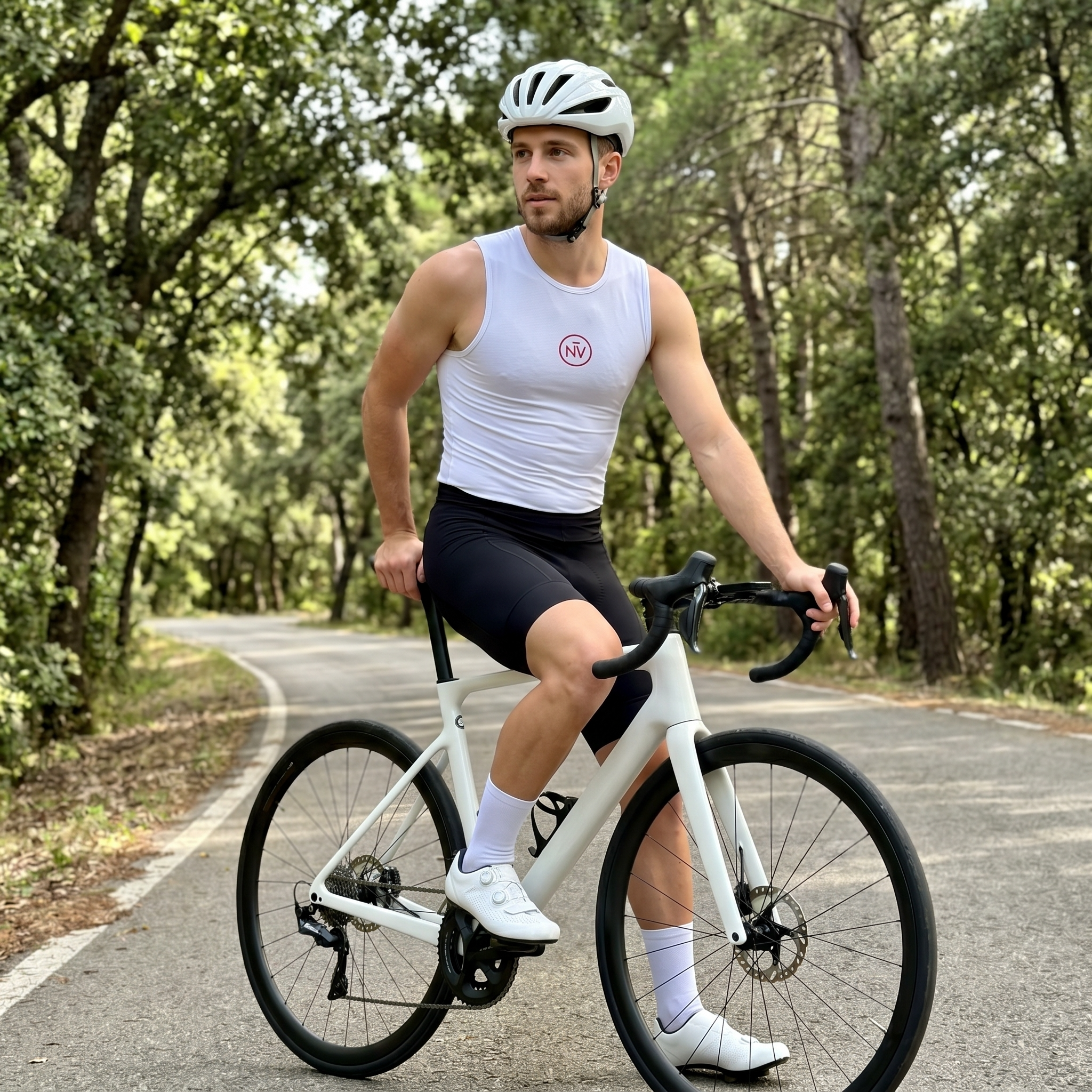 Accent Red Logo Base Layer – Cycling Sleeveless Slim Fit Lightweight